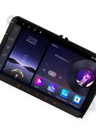 Магнитола vw(skoda) 2din android 10.0 fm, usb, mp3, avi, сенсор, 9, wi-fi, bt, gps, 2gbх64gb, carplay shuttle