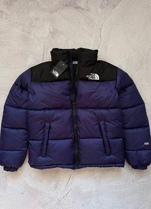 Мужская зимняя куртка пуховик the north face фиолетовая пуховик тнф без капюшона m (b)