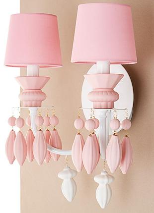 Бра на 2 лампы розового цвета (bl001/2pink) elisey