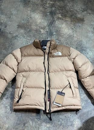 Мужской зимний пуховик the north face бежевый куртка утепленная зе норт фейс (b)