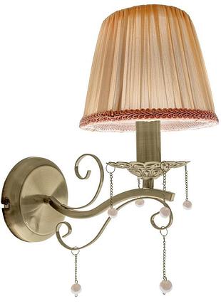 Бра настенное накладное классическое с абажуром bcl-675w/1 e14 ab brille 26-995