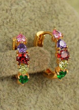 Серьги кольца хuping jewelry ягодное ассорти 1,6 см золотистые