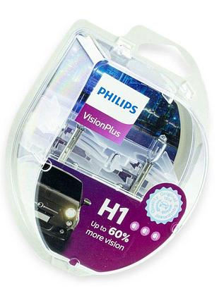 Автолампа h1 12v 55 w philips vision plus 60% (2шт)
