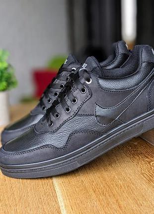 Мужские кожаные кроссовки кеды nike обувь на каждый день. крепкие и ноские найк 42