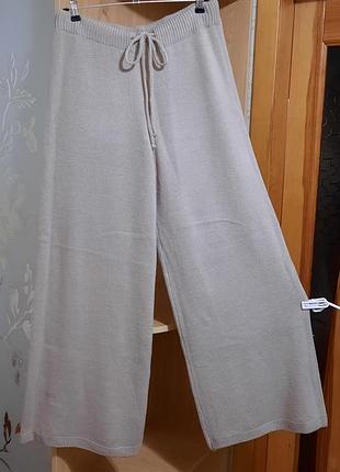 Штаны палаццо shein вязаные р. xl eur 44 широкие брюки теплые