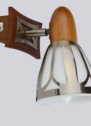 Светильник настенный накладной спот деревянный классический htl-157/1 e14 brille l118-006