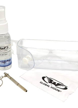 Набір для догляду за окулярами global vision cleaning kit, для щоденного догляду за оптикою, для захисних і сонцезахисних окулярів