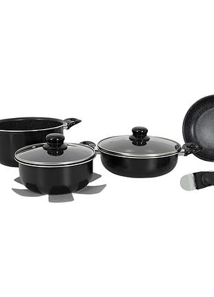 Набір посуду gimex cookware set induction 7 предметів black (6977222)