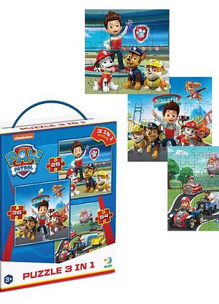Пазл 3 в 1 paw patrol, готові до роботи (200579)