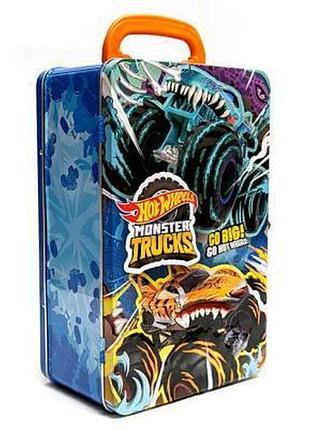 Металлический контейнер для хранения машинок серии "monster trucks" hot wheels