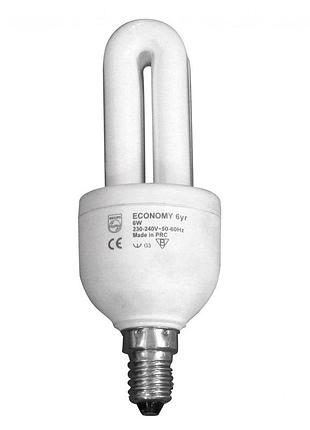 Лампа cfl 6w e14 philips economy 230v
