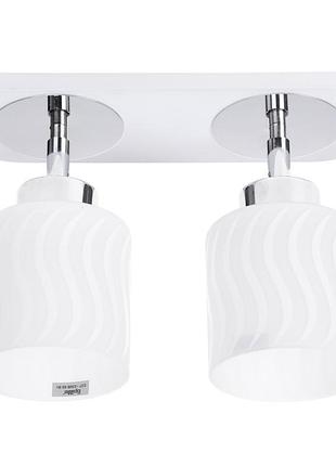Светильник спот поворотный потолочный накладной htl-168/2 e27 wh brille 26-378