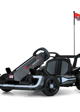 Электрокарт детский 24v 2 мотора 150w eva bt свет серый (m 6148els-11)
