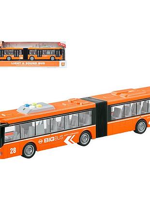 Инерционный автобус 1:16 со светом, звуком и резиновыми колесами (wy913b)