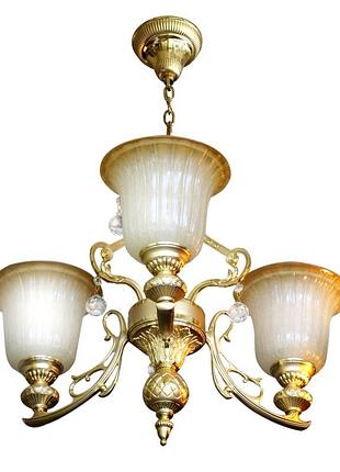 Люстра подвесная прованс для холла e27 60w g (bkl-179s/3) brille 187685