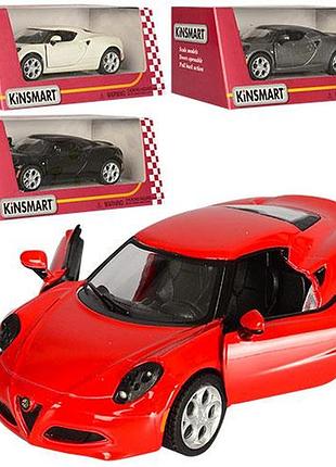 Машина металлическая инерционная alfa romeo 4c kinsmart, коллекционная игрушка (kt5366w)