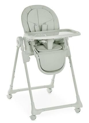 Стульчик el camino crystal me 1037 nude green для кормления, 5-точ. ремни, матрас, 4 колеса, кожа, зеленый (me 1037 nude green)