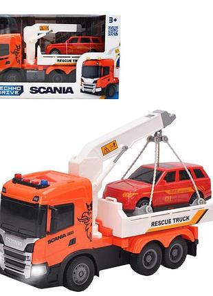 Ігровий набір "big truck" – евакуатор scania з машинкою, світло та звук (6408ks)