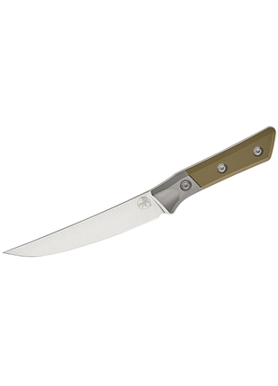 Разделочный кухонный нож microtech boning 6.125" stonewash od green g-10 с больстером