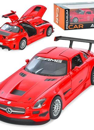 Машина автомир 1:24 mercedes-benz sls amg gt3 металева, відкриваються двері, гумові колеса (ap-1934)