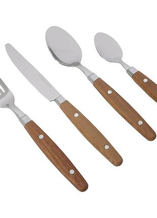 Набір столового приладдя gimex cutlery nature 16 pieces 4 person wood (6960904), для щоденних прийомів їжі, для пікніка й кемпінгу