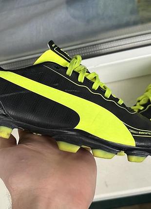 Бутси чоловічі puma evo speed чорно-салатові, розмір 38, довжина устілки 24 см
