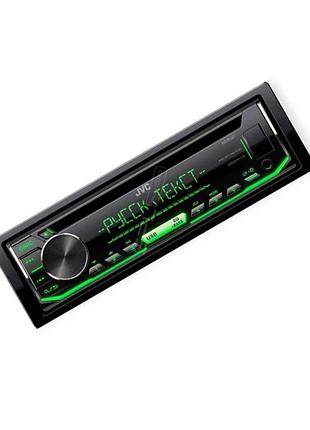 Магнитола jvc kd-r497 fm, cd, usb, aux, mp3, android, сьемн пан., зеленая подсв.