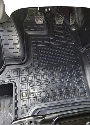 Килимки салону ford transit (2014-) (1+1) борт 2,5 см, з перемичкою avto-gumm