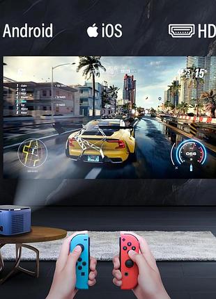 Видеопроектор wiselazer projector h9 bluetooth мультимедийный проектор 1080p, домашний кинотеатр hd 5