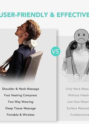 Массажер для шеи skg neck & shoulder massager h7-e для облегчения боли в глубоких тканях с подогревом 2
