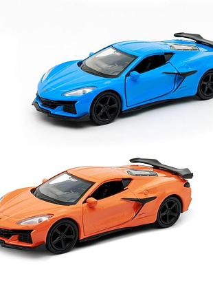 Автомодель машинка игровая - chevrolet corvette z06 2023 (оранжевый, светло-голубой)