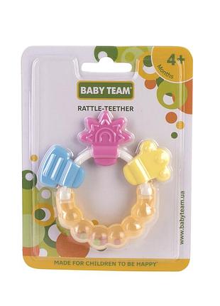 Прорезыватель baby team погремушка цветочек (8410)