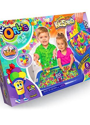 Набор креативного творчества кинетический песок+орбизы "relax box" h2orbis укр (32), rlx-01-01u, 02u, 03u, 04u