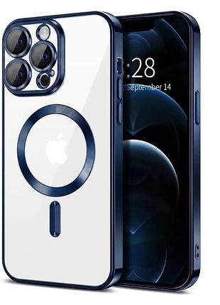 Чехол fiji chrome для apple iphone 13 pro max с magsafe и защитой камер dark blue