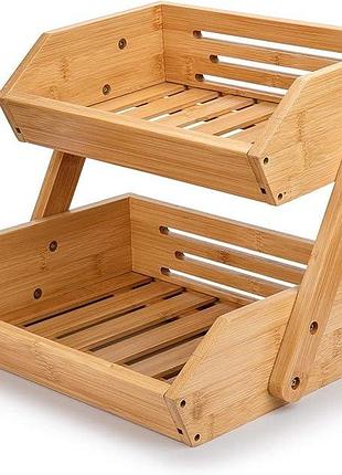 Двухъярусная бамбуковая корзина 30.5х23х27см g.a homefavor st006 большая бамбуковая фруктовая корзина
