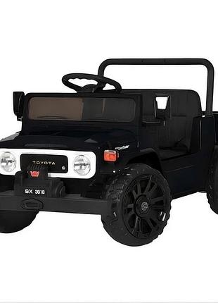 Джип на радиоуправлении 2,4g, 2 мотора 35w, аккумулятор 12v7ah, bluetooth, eva, tf, кожа, свет, муз., черный (m 6308eblr-2)