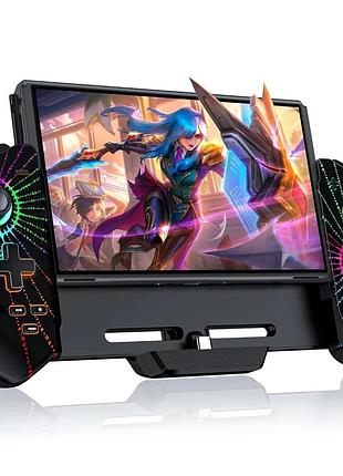 Контроллер с рукояткой для nintendo switch one-piece grip jc300 портативный игровой геймпад с rgb подсветкой
