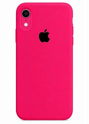 Чехол fiji silicone case full camera для apple iphone xr бампер накладка с защитой камеры hot pink