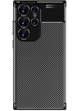 Чохол fiji ultimate carbon для samsung galaxy s23 ultra (s918) противоударный бампер чорний