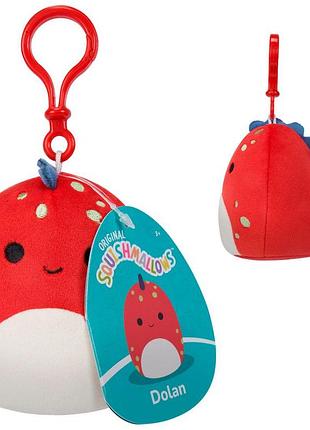 Мягкая игрушка squishmallows дино долан с клипсой 9 сантиметров (sqcp00218)