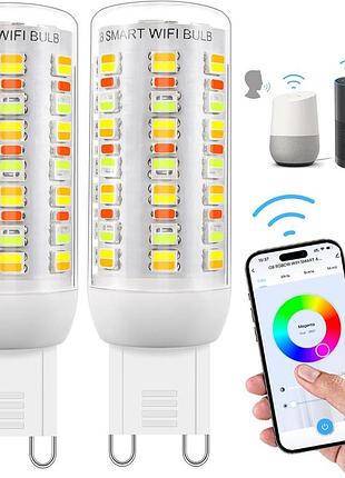 2 шт. умные светодиодные лампы i-shunfa g9-75led-wifi-rgb комплект лампочек с регулировкой яркости 2700k-6500k