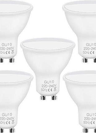 5 шт. світлодіодні лампи gu10 6w 6500k 450 lm vicloon лампи для вбудованих світильників із білим світлом