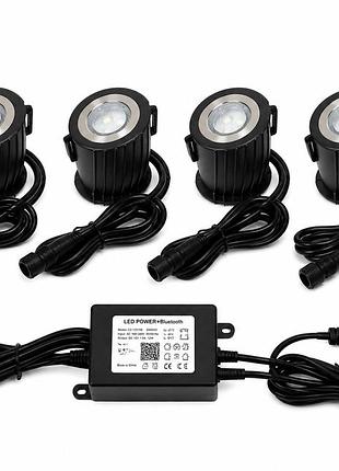 4 шт. вбудовані світильники для вулиці 12 вт led deck light dsb109-rgb комплект вбудованих світлодіодних світильників для вулиці