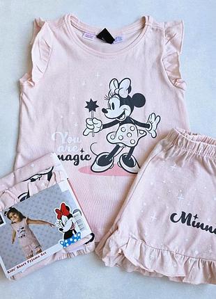 Детская пижама летняя disney minnie mouse 98-104 см для девочек