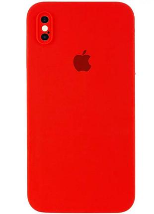 Чехол fiji silicone case full camera для apple iphone xs max бампер накладка с защитой камеры red