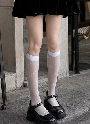 Жіночі, підліткові капронові гольфи в горошок 2