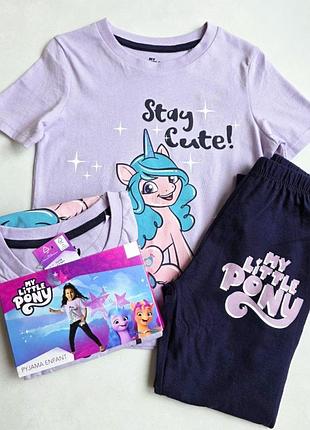 Детская пижама с коротким рукавом my little pony 98-104 см для девочек