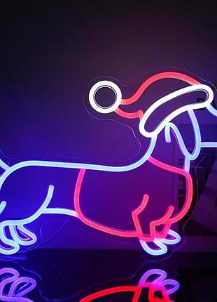 Неонова вивіска «такса» led neon sign настінна неонова вивіска 42*30 см