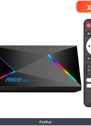Смарт приставка bl-69/464 android 14, черная tv box с памятью 4gb/64gb и разрешением 8k hdr10, english plug
