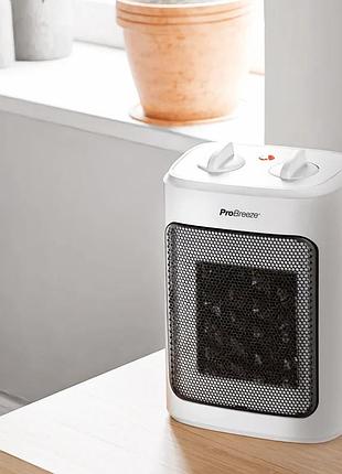 Мінікерамічний нагрівач 2000 w white mini ceramic fan heater обігрівач із високоякісний термостійкий пластик 4
